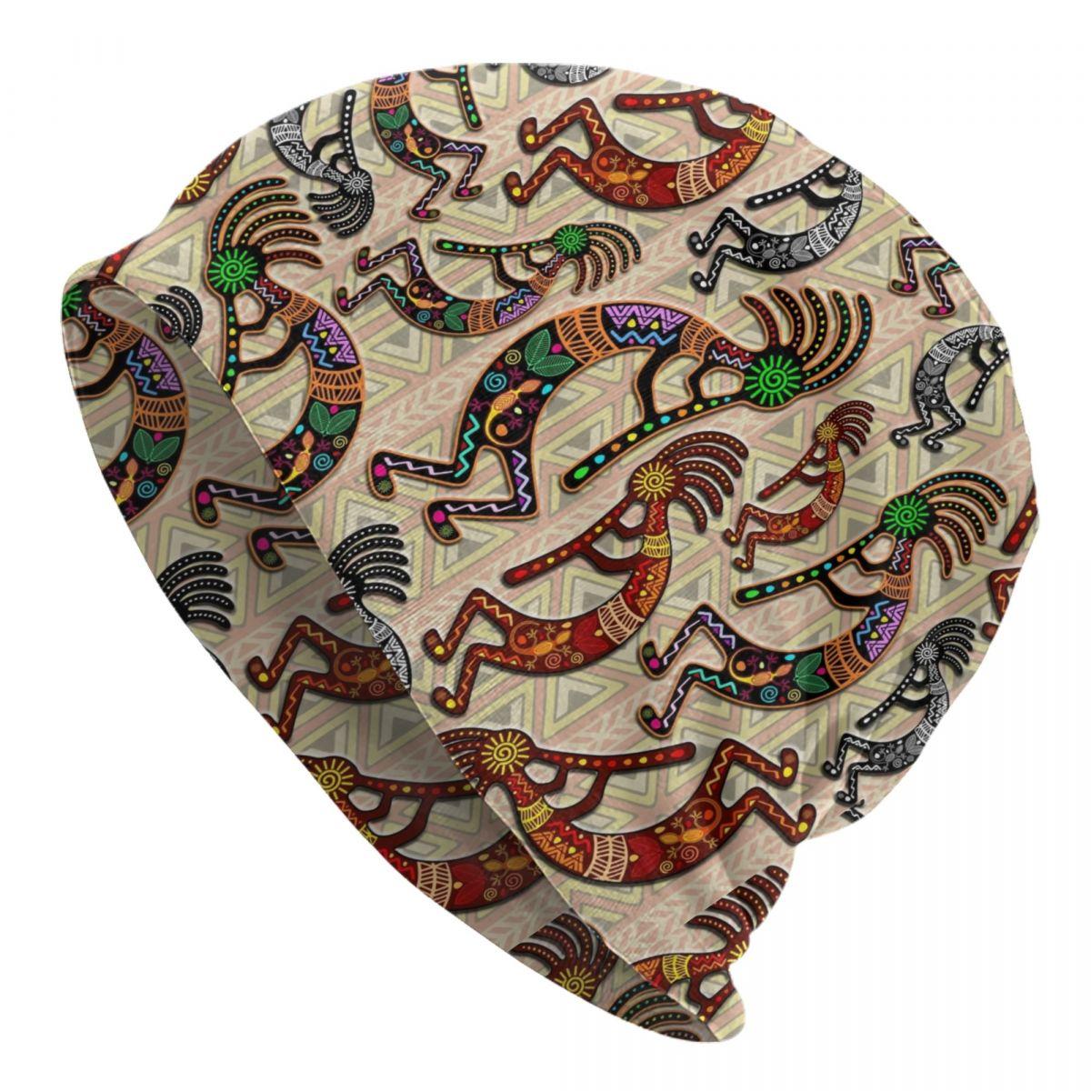 

Custom African Tribal Native American Kokopelli Skullies Beanies Caps Winter Warm Knit Hat Unisex WoUnisex Fashion Adult Bonnet Hats Beanies Cap