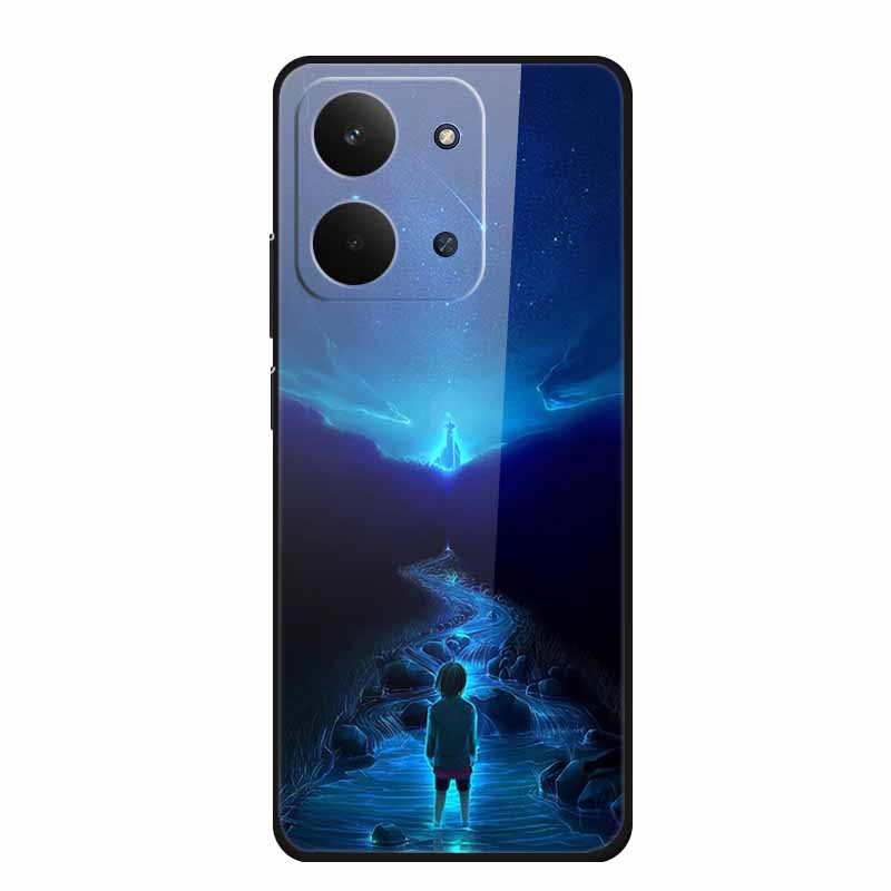 Xiaomi Redmi 15C 4G Kılıfı İçin Cam Arka Kapak 15 C Kılıf Sert Temperli Cam Kılıf Redmi 15C Telefon Kılıfı İçin Redmi15C Yumuşak Tampon