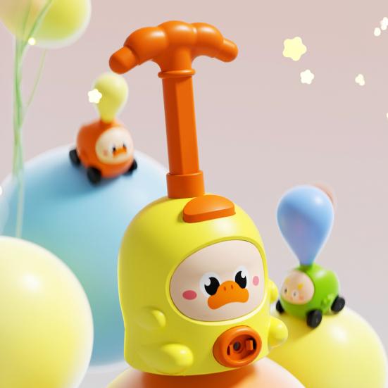 Luftbetriebenes Ballontier-Auto-Spielzeug mit Handpumpe 2-in-1 Cartoon-Schwein Dinosaurier Ente Robbe Ballonauto-Werfer Kleinkinder Jungen Mädchen Trägheitsfahrzeug Spielzeug