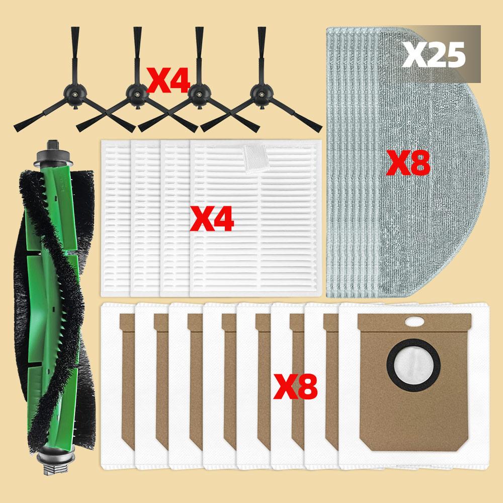 Fit For Conga 8490 Ultimate / 7490 Ultimate Vacuum Parts MainRoller Side Brush Dust Bag Mop Cloth Pads Filter Hepa Accessories