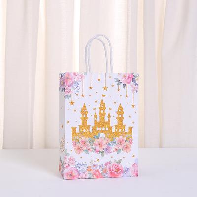 StoBag, Pink Princess Sweets Paper Tote Bags Fairytale Gift Packaging for Girls’ Birthdays Baby Showers Party Favors