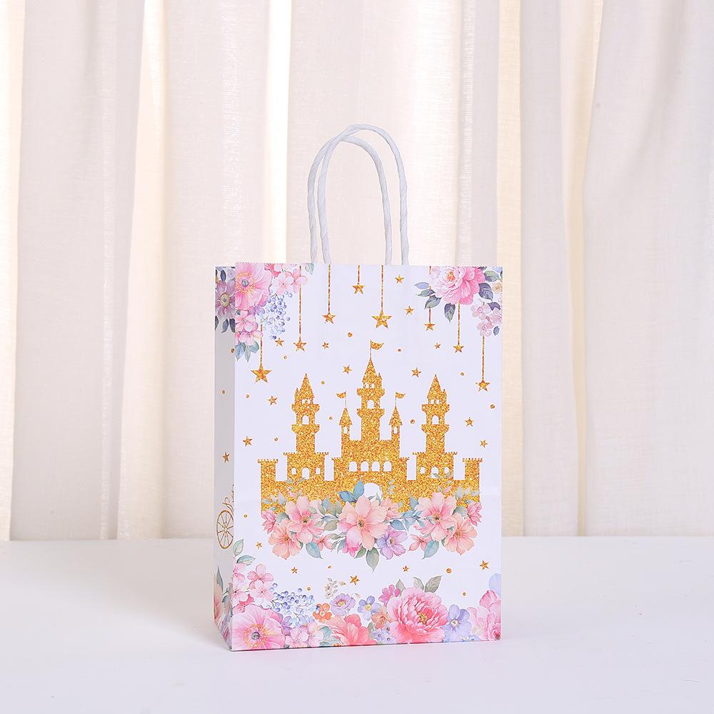 StoBag, Pink Princess Sweets Paper Tote Bags Fairytale Gift Packaging for Girls’ Birthdays Baby Showers Party Favors