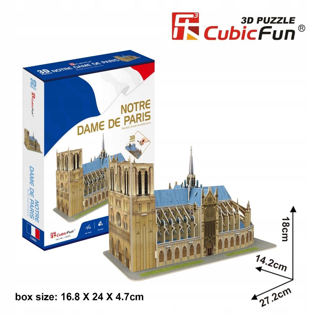 Cubic Fun Puzzle 3d Katedra Notre Dame - C242h - 53 Elementy