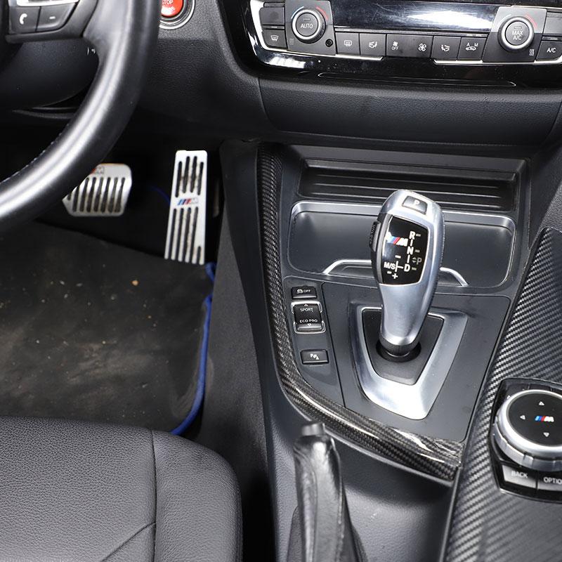 For BMW 3 4 Series F30 F31 F32 F33 F34 F35 F36 F80 2013-19 Real Carbon Fiber Car Gear Shift L Shape Strips Trim Car Accessories