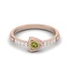 3mm Round Peridot 925 Sterling Silver Rose Vermeil Solitaire Triangle Women Wedding Ring
