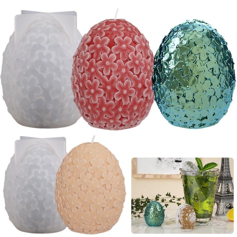 Scented Candle Silicone Mold Egg Flower Resin Epoxy Casting Mold Oval-Wax Mold Plaster Soap Mold Handmade DIY Craft