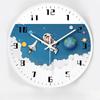 12-inch 30cm Creative Space Automatic Timing Radio Clock Children Cartoon Bedroom Mute Clock Wall Clock