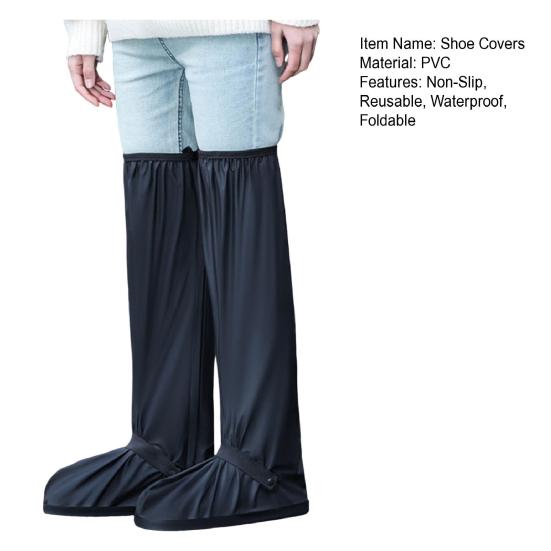 Elastic Band Shoe Covers Reusable Non Slip Waterproof Shoe Covers Over The Knee Rain Shoe Covers for Men Women Sneakers