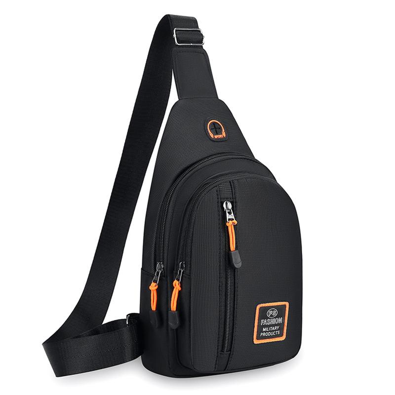 Multi layer Chest Bag Men's New Korean Version of Joker Chest Satchel Waterproof and Wear Resistant Oxford Cloth Small Shoulder Crossbody Bag.