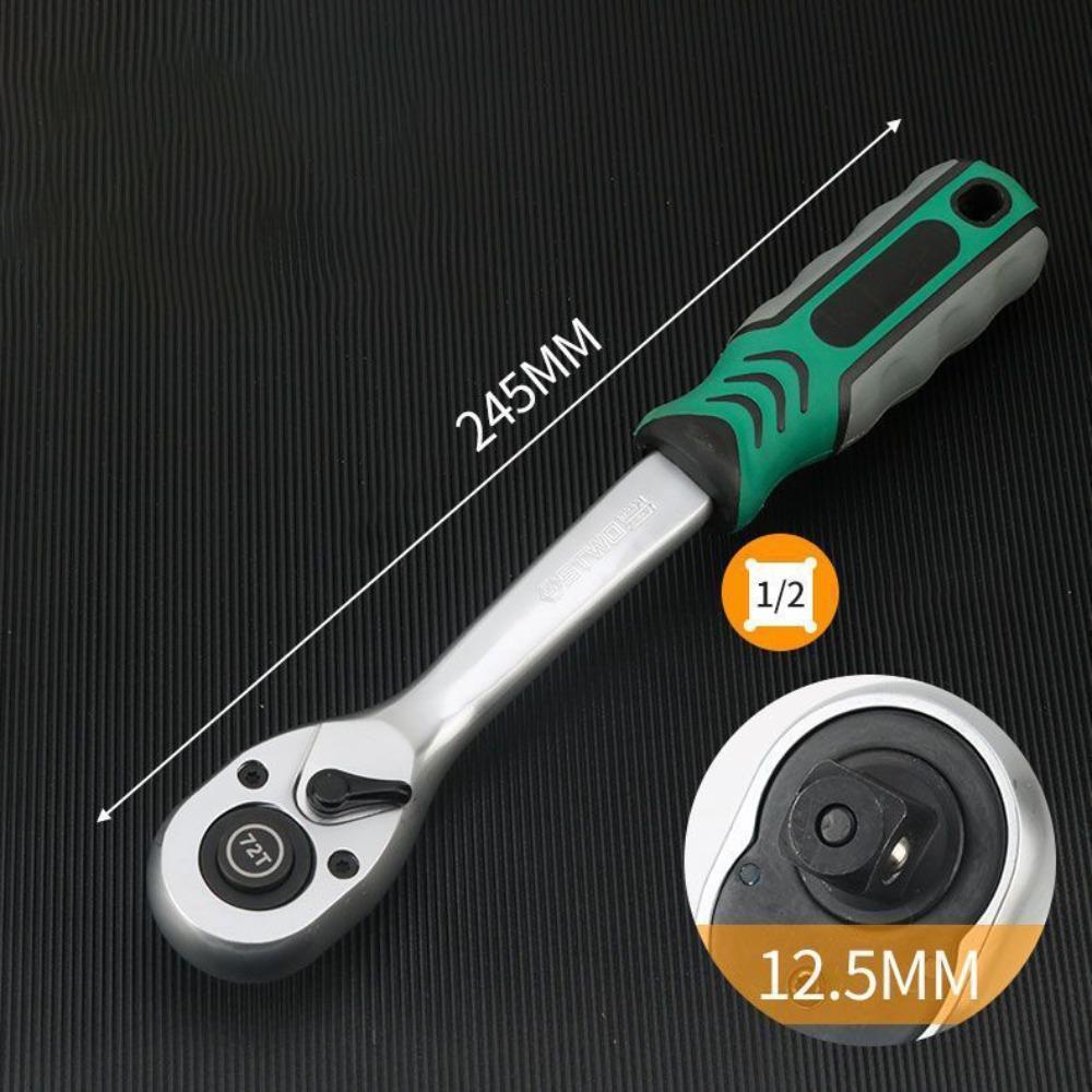 New Chrome Vanadium Steel Ratchet Wrench 1/4" 3/8" 1/2" 72 Teeth Right Angle Wrench High Torque Quick Release Hand Tools Home