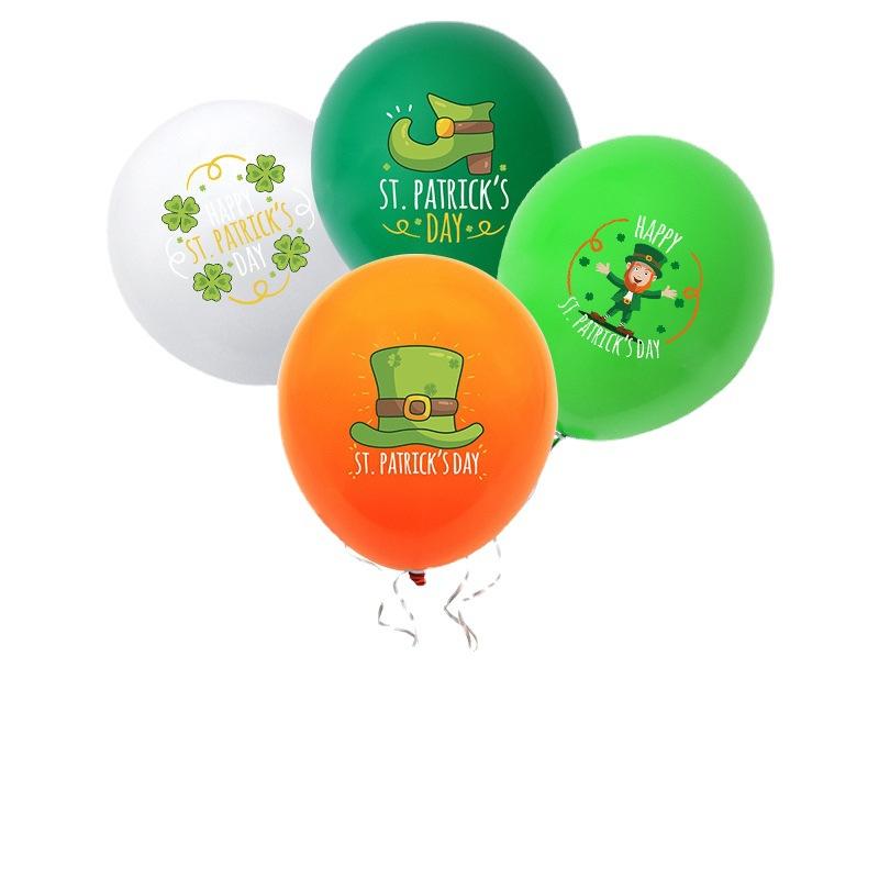 Factory Outlet St. Patrick'S Day Balloon Decoration Set Irish Four-Leaf Clover Pulling Flag Door Banner Spiral