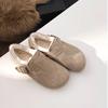 Leather Velvet Birkenstocks, Women'S Autumn Winter Wool Cotton Shoes, Snow Boots, One Pedal, All-Inclusive Birkenstocks, Low Heels And Wear-Resistant