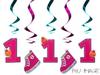 Pink First Birthday Swirls 60cm 5 Pcs 1 Pack