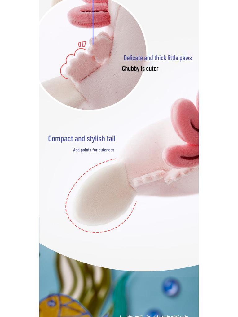 National Geographic Axolotl Salamander Plush Doll Earphone Storage Bag Backpack Pendant