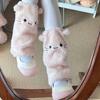 Japanese Cute Cats Ears Faux Furs Leg Warmers for Women Girls Warm Thermal Fuzzy Plush Foot Covers Long Calf Socks