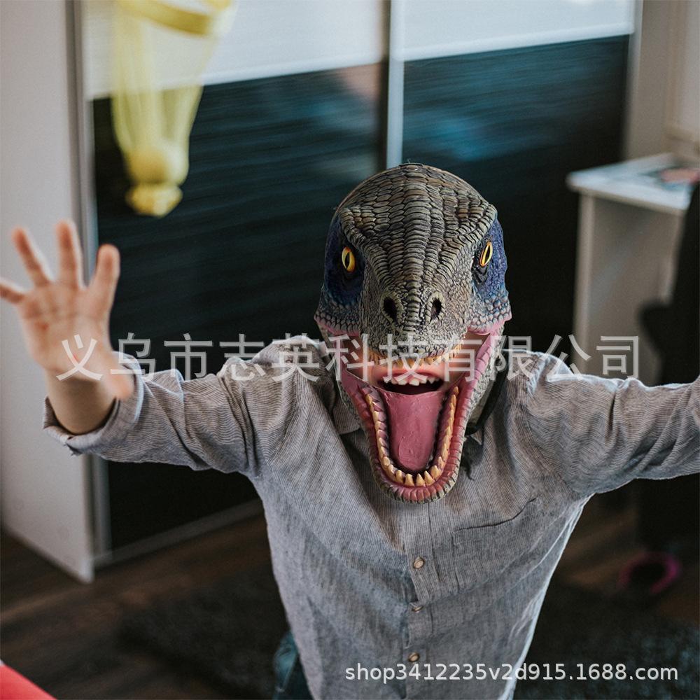 Jurassic World Dinosaur Mask Tyrannosaurus Rex Headgear with Moving Mouth Animal Mask for Halloween Party COS Props