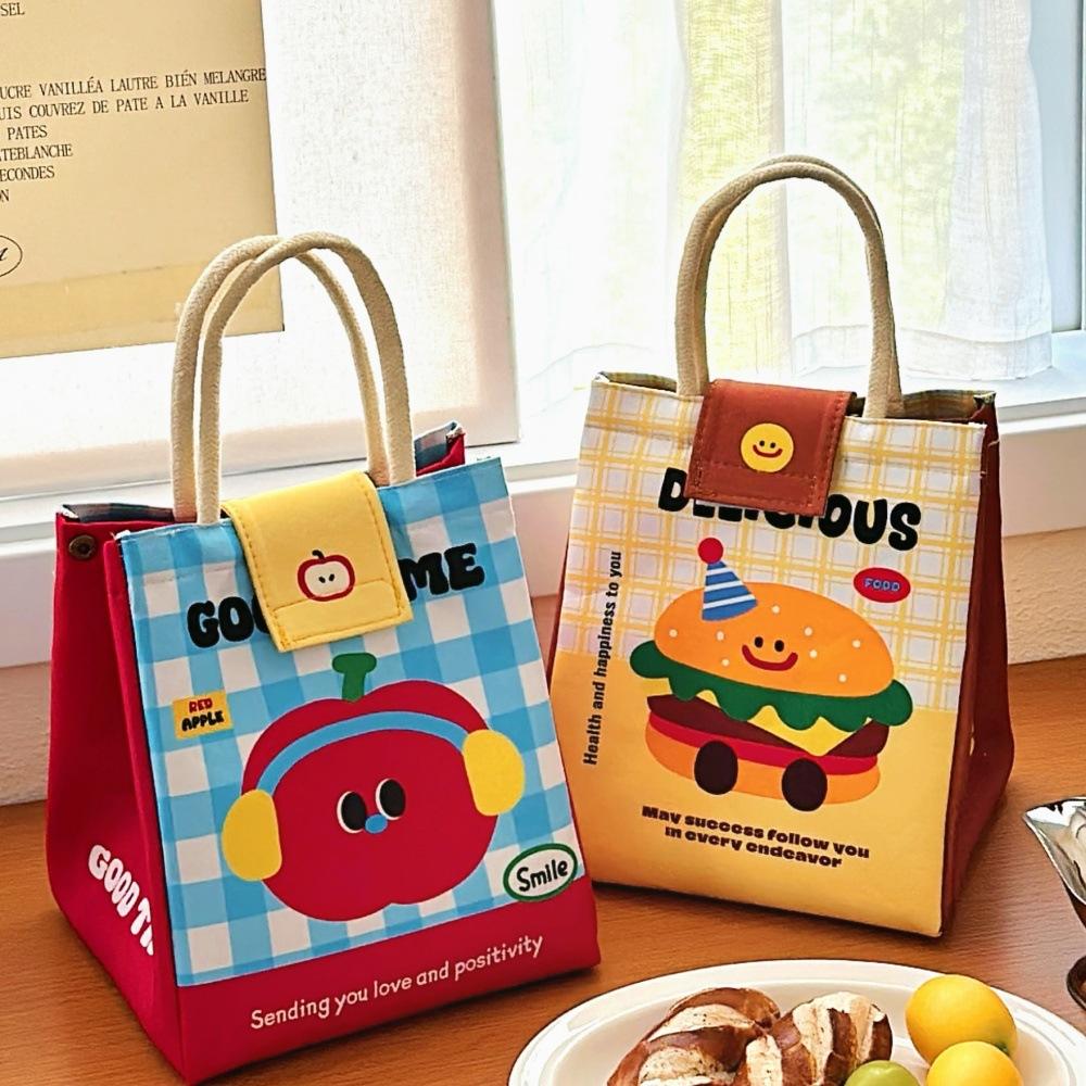 Cute Bento Bag Large Capacity Tote Bag Insulated Lunch Bag For Office Workers Tote Bag Cartoon Insulated Fresh-Keeping Bag Student Lunch Box Bag