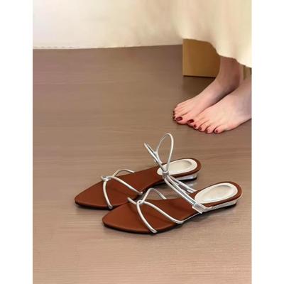Fashion French Small Sandals and Slippers for Women In Summer, High-end Sense 2025 New Beautiful Two-wear Wedge Heel Roman Sandals