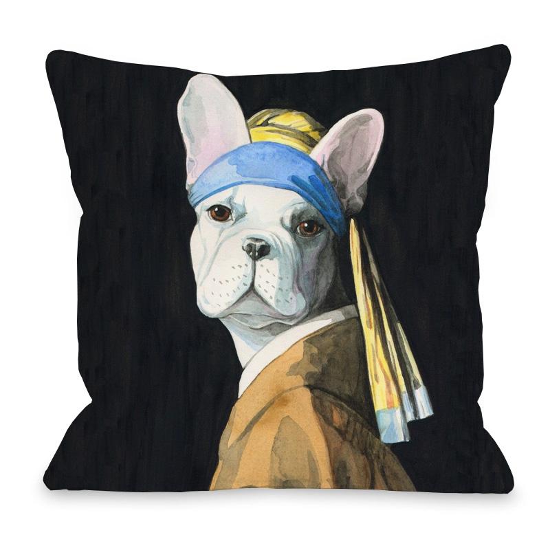 Sheep Rabbit Dog Cushion Cover Decor Lovely Animals Poster Beige Throw Pillows Case Home Pillowcase Sofa Decoration