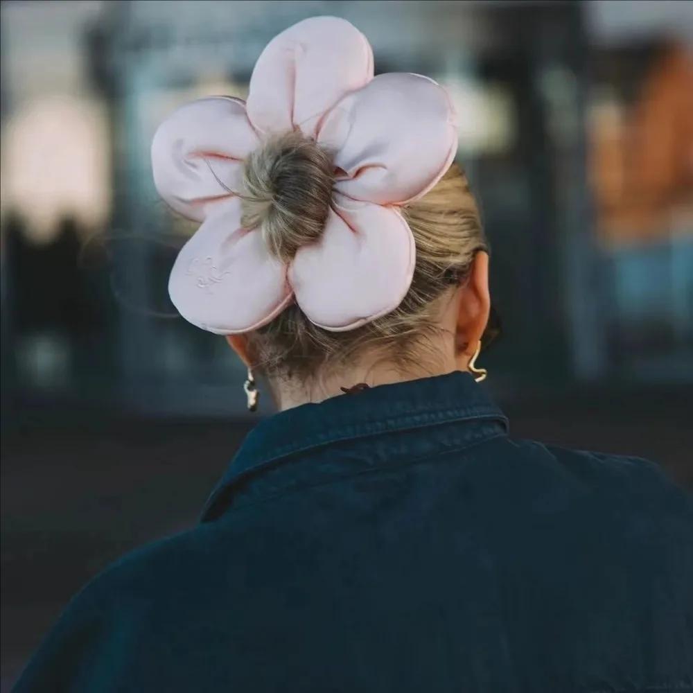 Sweet Big Bread Flower Scrunchies Large Intestine Hair Ties Elastic Bands Headwear Ponytail Holder Hair Rope Exquisite Headdress