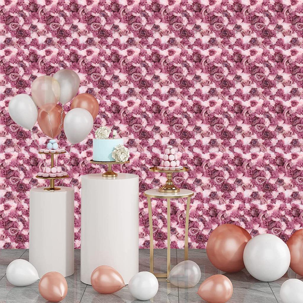 6 Pack Artificial Flower Wall Panel, Silk Rose Flower Wall Decor, 24x16 Inches, Fake Flower Backdrop for Wedding, Party, Church