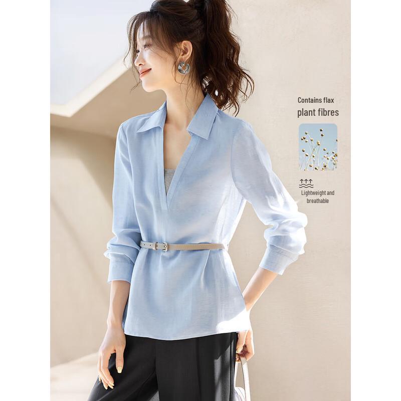 Mohanyimei Linen Blend Commuter Shirt L