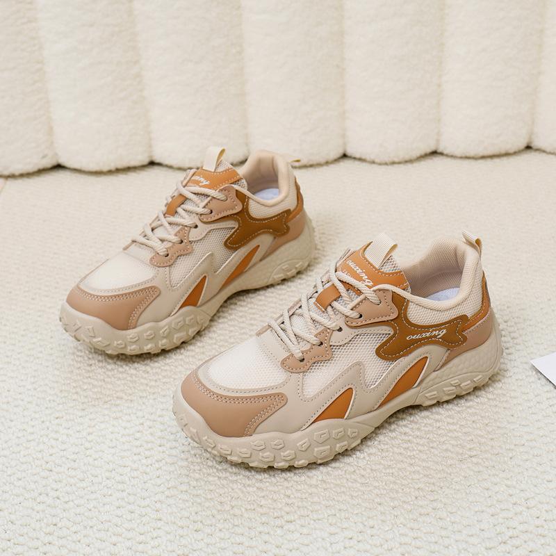 

2025 summer little white shoes new Korean version ins female students thick sole heightening mesh breathable casual shoes female Q3002 35 оранжевый