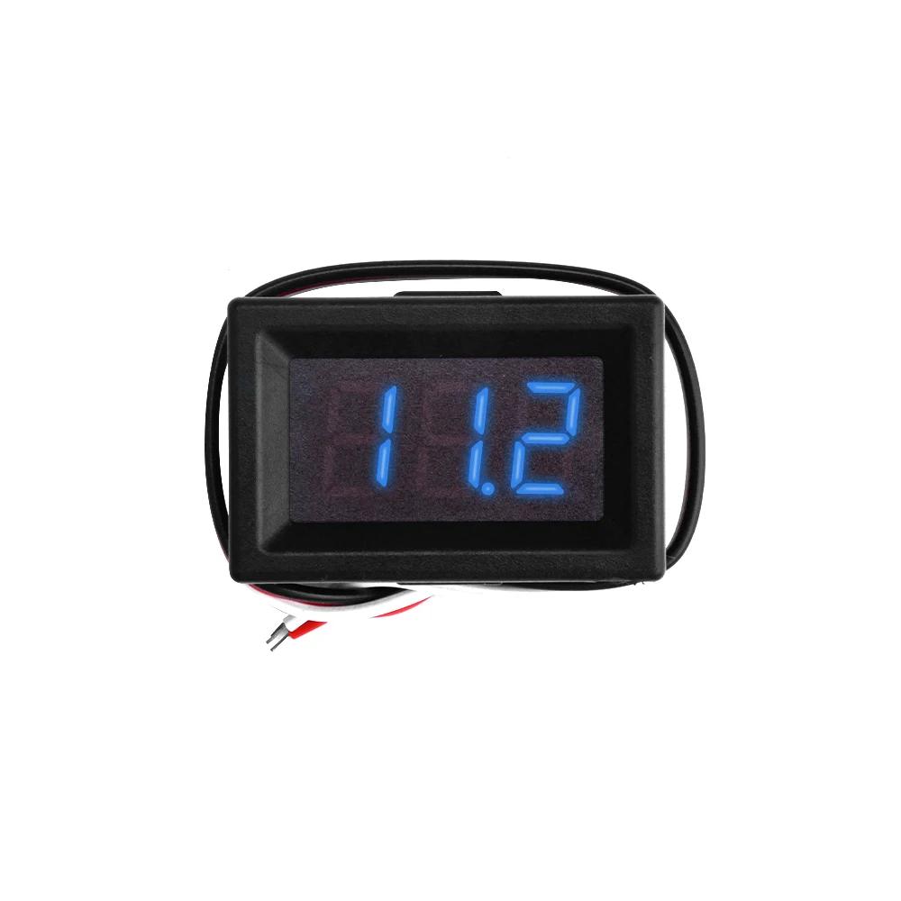 DC 3-30V Digital Voltmeter Voltage Tester Gauge LED Display 3-wire Cable Volt Meter for Car Motor Panel Mount 0.36 Inch