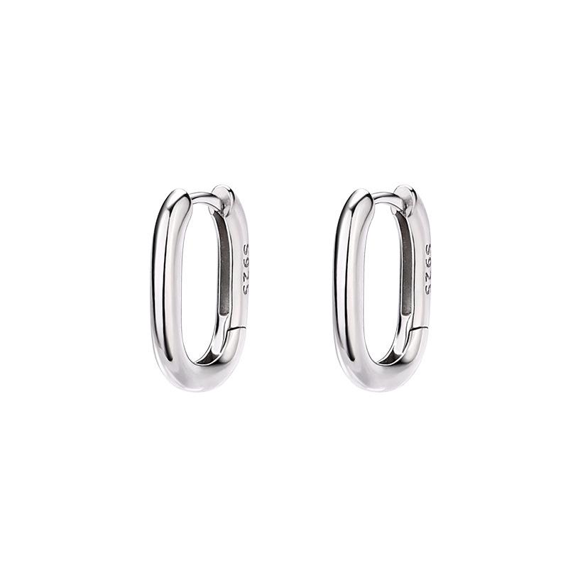 Factory Directly 925 Sterling Silver Simple Fashion Hoop Earrings for Women Jewelry 2023 серебряный