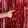 2Pcs Foil Fringes Backdrops Party Decoration 3.28x6.56ft Metallic Tinsel Photo Backdrop Curtains For Wedding Birthday