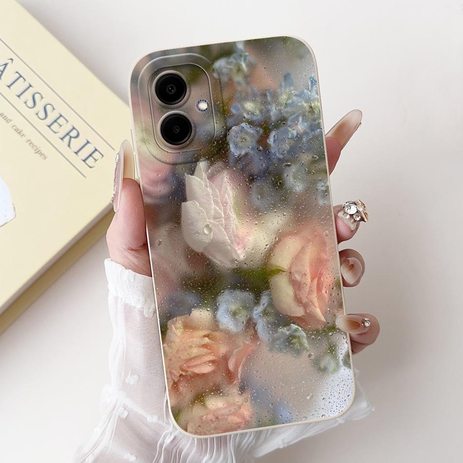 For Samsung Galaxy A06 Beautiful Bow Rose Painting Phone Case For Samsung A06 4G 5G Soft Silicone Shockproof Cases