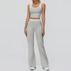 Completo da Yoga da Donna Transfrontaliero: Color Block Nude Feel, Vita Alta Costolata, Abbigliamento Sportivo Fitness Versatile
