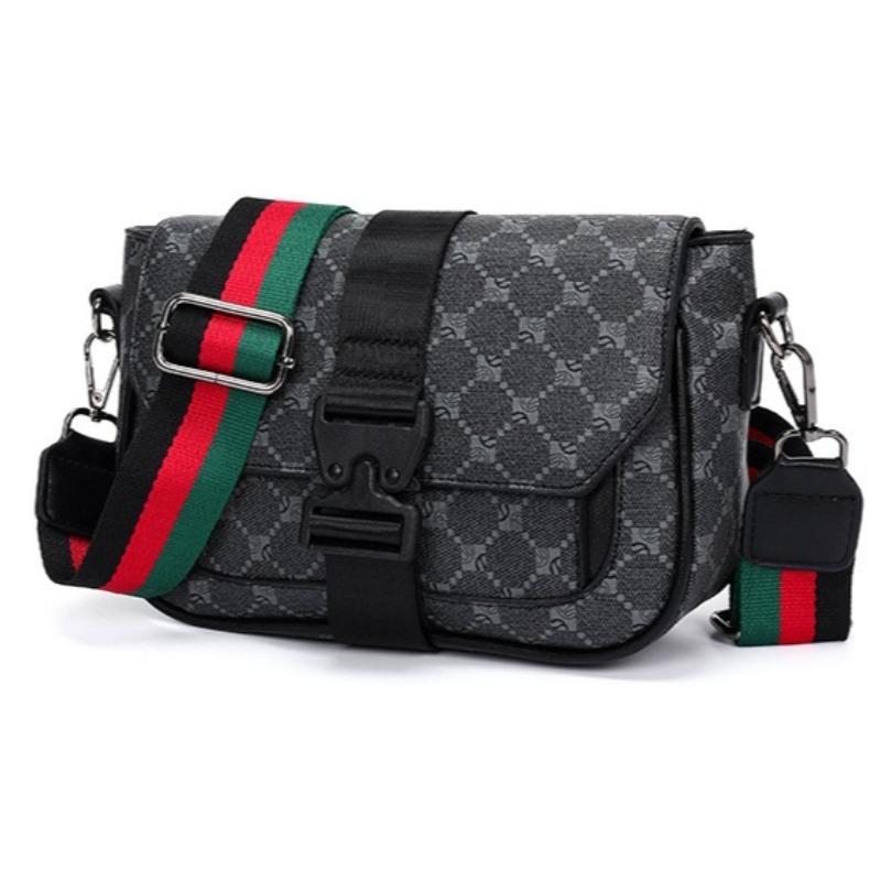 Trendy Unisex Saddle Bag Casual Flip Lock Shoulder Bag High Quality Sports Versatile Crossbody Bag Waterproof Storage Handbag
