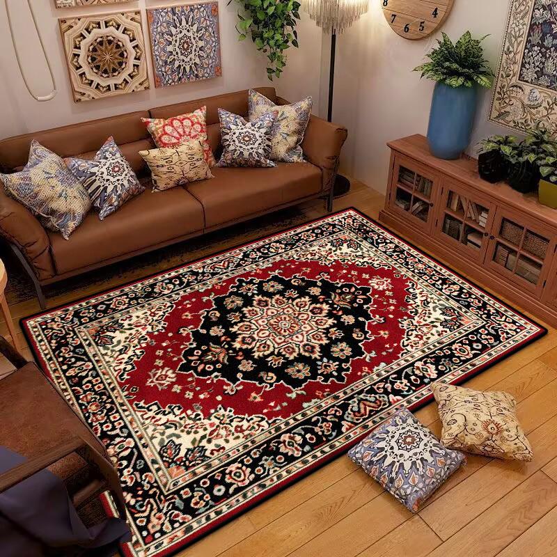 Red Persian Large Area Living Room Carpet Lounge Easy Clean Floor Mats Bedroom Non-slip Bedside Rugs Room Decor Classical Carpet