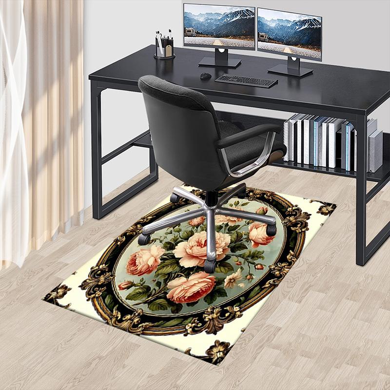 1PC Floral Pattern Extra Large Non-Slip Floor Carpet, Office, Family, Bedroom, Studio - Large Area Rug Indoor Rugs-W210