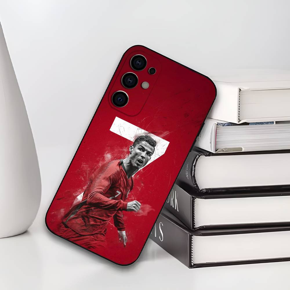 C-CR7 Football Ronaldo Phone Case For Samsung S25,S24,S21,S22,S23,S30,Ultra,S20,Plus,Soft Silicone Black Cover