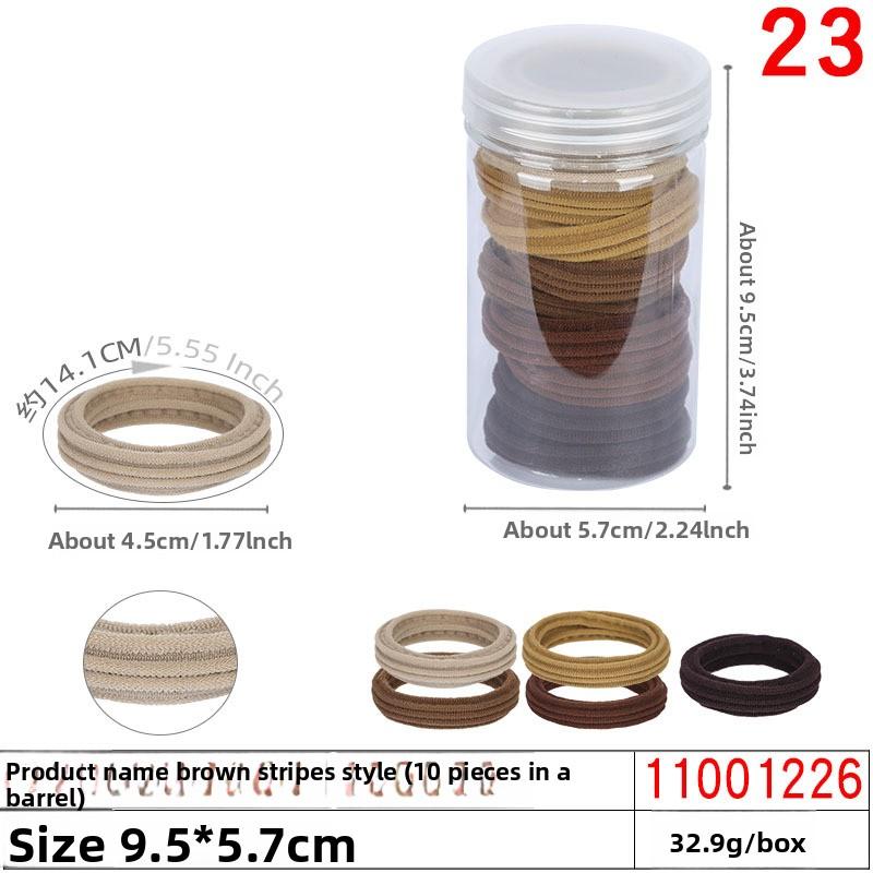 A Girl's Gradient Color Seamless Hair Tie Colorful Hair Band Headband Candy-colored Leather Band Hair Accessory and Headwear