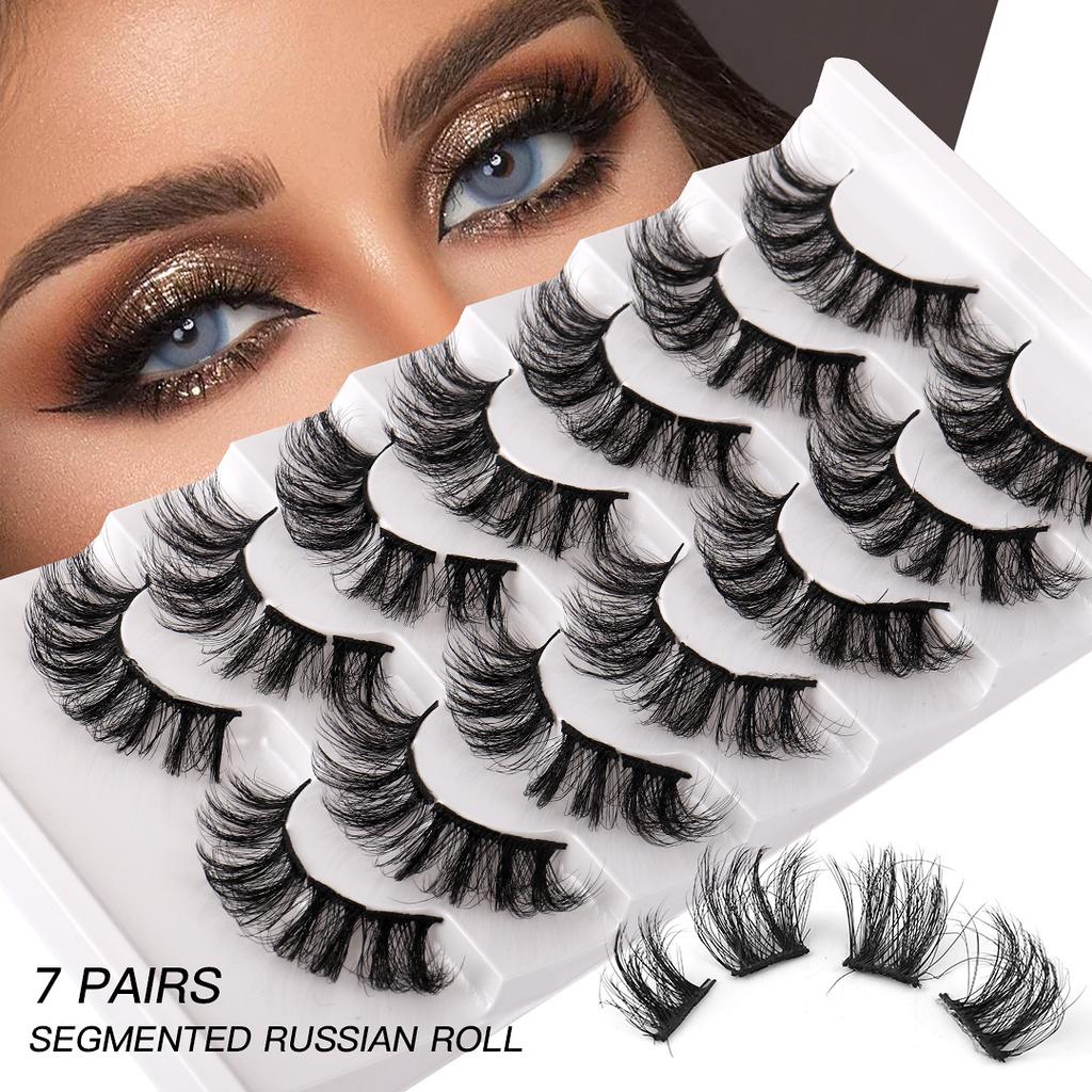 High Imitation Mink Hair False Eyelashes Thick Curled Segmented Eyelashes Simulation Of Natural Eyelashes