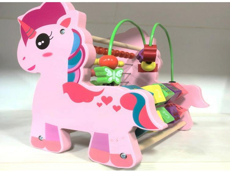 Multifunctional Wooden Abacus & Bead Maze for Baby's Hand-Eye Coordination and Early Education