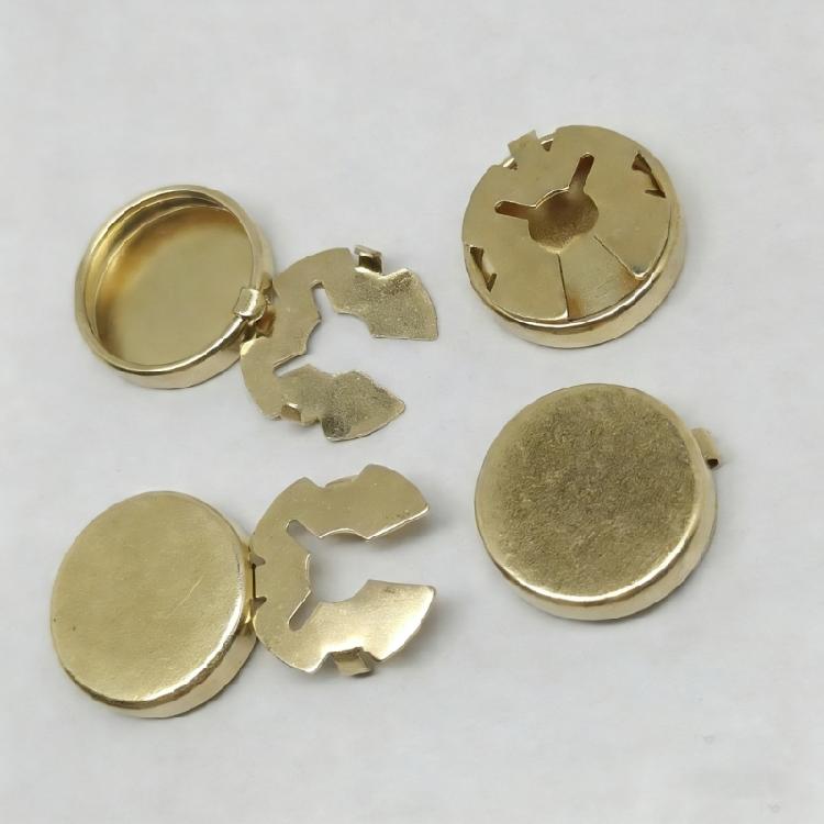 Round Button Covers for Cufflinks Decorative Buttons Clips Detachable Shirt Button Clips for Crafts Sewing DIY Decors