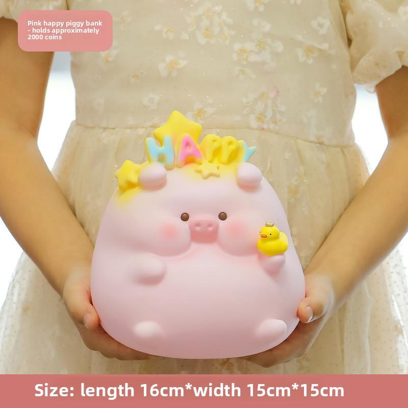 Cartoon Baby Pig Savings Jar with Rubberized Anti-drop Coating, Cute Pig Boi Piggy Bank, for Children's Festival