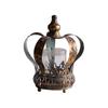 French Crown-Shaped Hollow Candlestick: European Retro Tabletop Ornament for a Cozy B&B Atmosphere