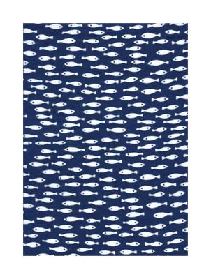 Niwa-zome Tenugui (Japanese Hand Towel) - Chu-sen Dyed, 100% Cotton, Made In Japan, Featuring a Small Fish Design
