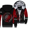 Men's Viking Tattoo 3d Print Zipper Hooded Fleece Double Layer Sweatshirt