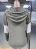 Dames S Kleurblok Capuchon Rits Casual Warme Gebreide Jas