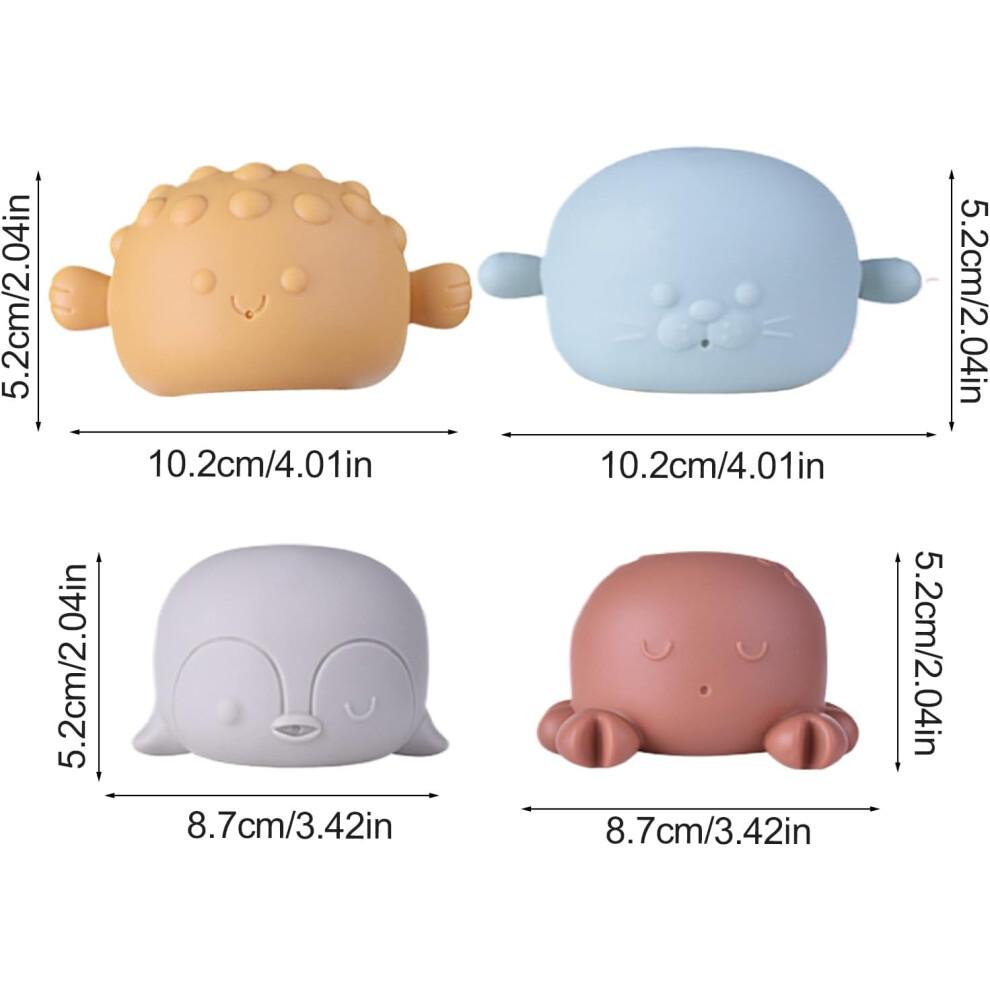 Bath Toys with Interactive Water Spray, Floating Stackable Animal Bath Toy for Toddlers and Kids