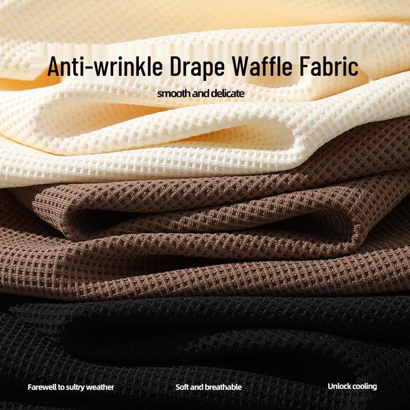 Mark Fairwhale Men's Waffle-Weave Anti-Wrinkle Short Sleeve Top