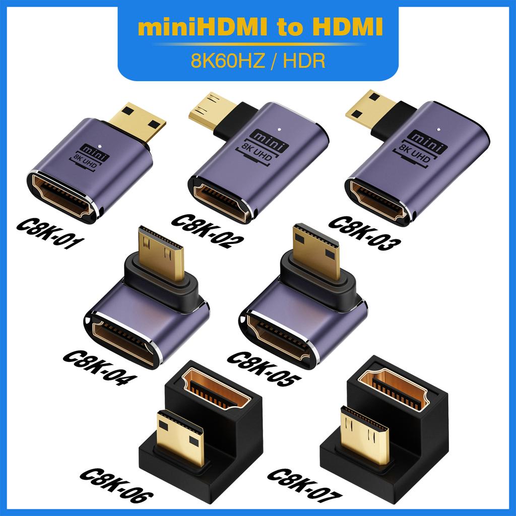 UGOURD HDMI2.1 Cable Adapter mini micro hdmi to HDMI 2.1 Converter 48Gpbs 8K60HZ 4K120HZ for HDTV Projector PS4 PS5 Laptop PC 4