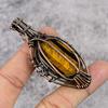 Tiger's Eye & Rainbow Moonstone 999 Copper Wire Wrapped Pendant, Handmade Gemstone Pendant , Gift For Mom Antique Jewelry