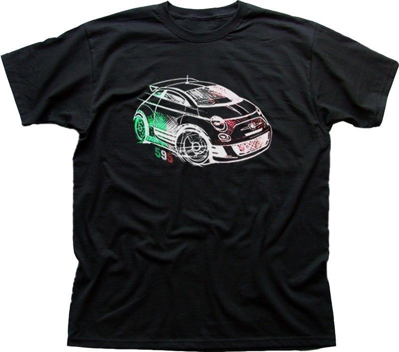 Abarth Car Rally logo Fiat Italia black t-shirt 01334 S